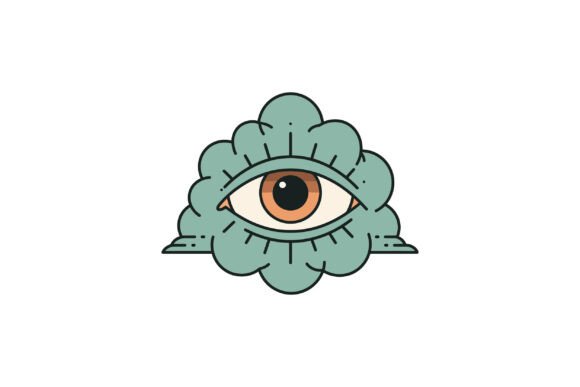 Abstract Single Eye with Decorative Peta: A Design Asset for Calm Branding