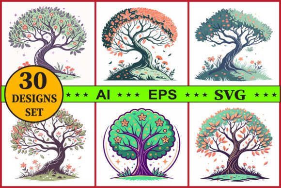 Bring Nature to Your Designs with Decorative Tree Vectors