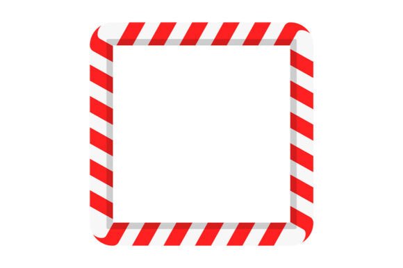 Christmas Decorative Candy Cane Frame: Festive Design Asset
