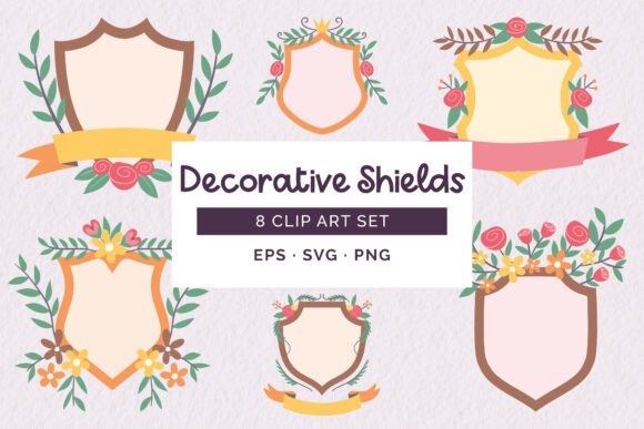 Colorful Floral Decorative Shields: Infusing Artisanal Charm into Your Designs