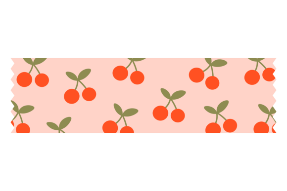 Cute Cherry Pattern Decorative Label. Ka: Sweeten Your Designs