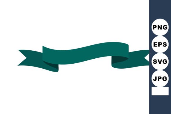 Decorative Dark Green Ribbon Banner Vect: Classic Style for Modern Design