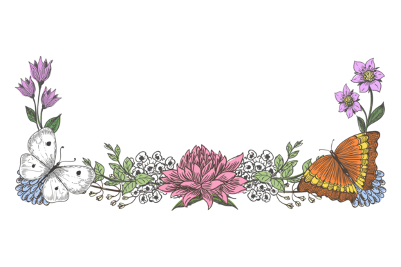 Decorative Floral Border. Spring Garden: A Designer's Guide