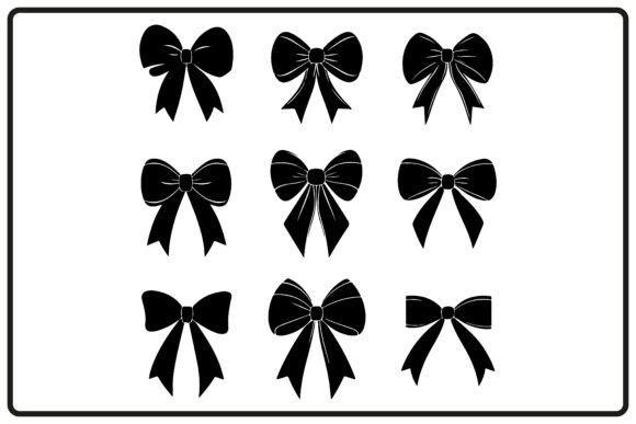 Decorative Ribbon Bows Silhouette Black: A Designer's Asset