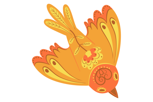 Flying Bird Boho Decorative Element: Eth for Modern Projects