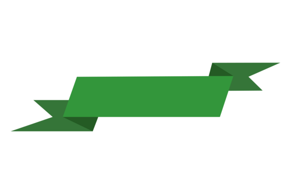 Green Ribbon Banner Flag: A Decorative Retro Label