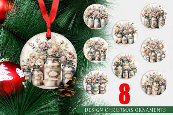 Ornament Decorative Milk Can: A Vintage Christmas Design