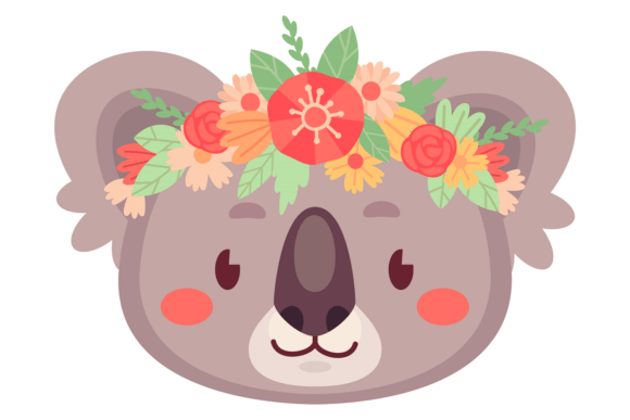 Spring Koala Head: A Floral Decorative Typeface for Whimsical Projects