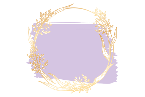 The Artistic Allure of Golden Branch Round Border. Decorative S